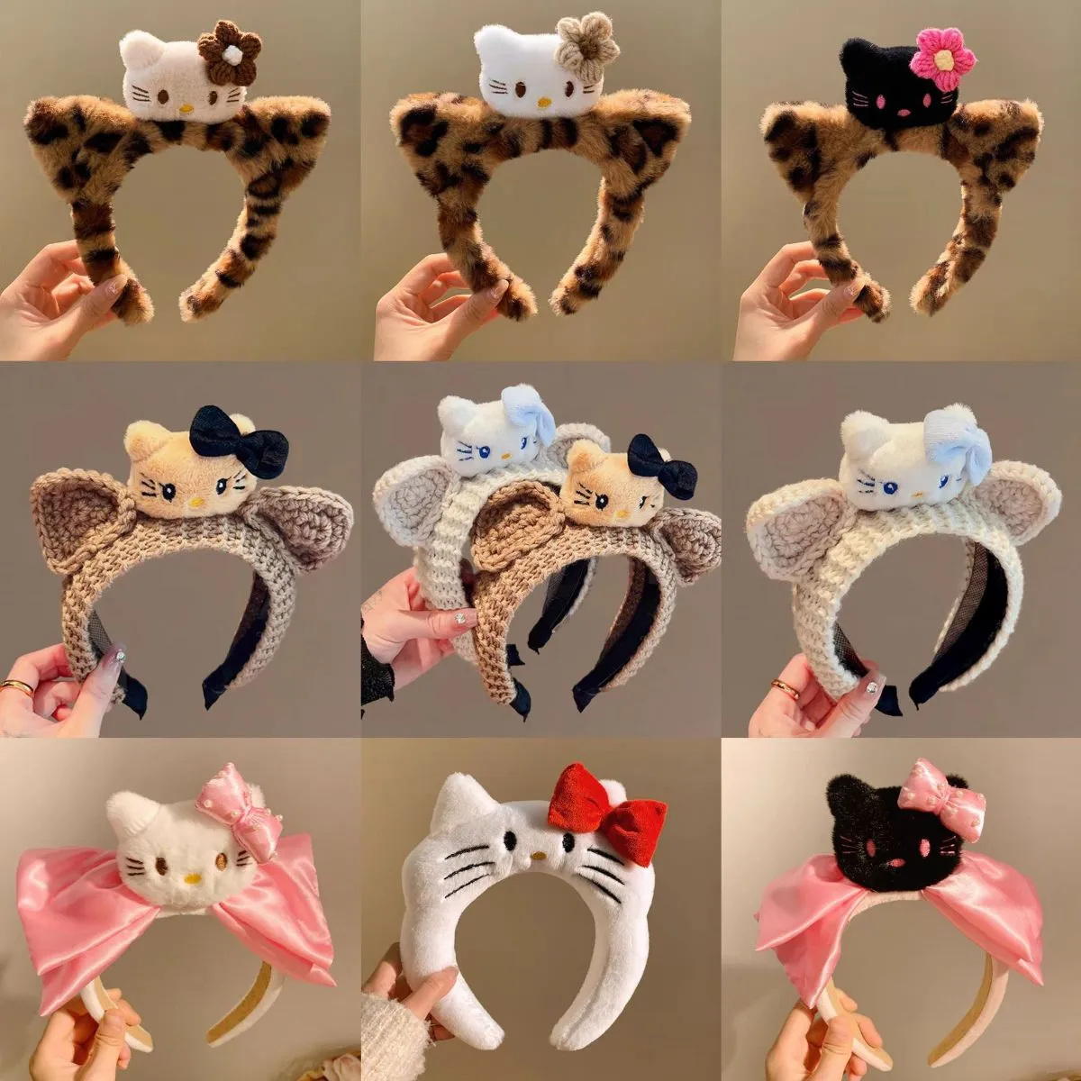 Autumn Bow Headband Set for Women – Cute Cartoon Hair Clips & Princess Style Hair Hoops, Assorted Kawaii Hair Accessories Collection for Fall